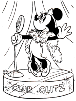 Een kleurplaat van  minnie mouse